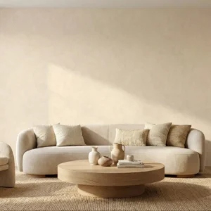 Beige Structuur Vliesbehang